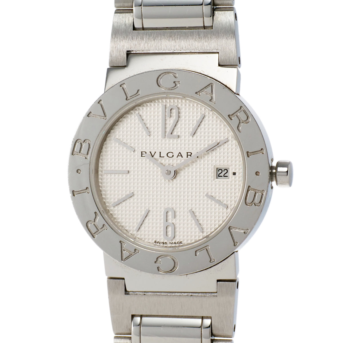 Bvlgari BVLGARI Women's Quartz Watch with White Dial, Stainless Steel Silver, BB26SS BB26SS