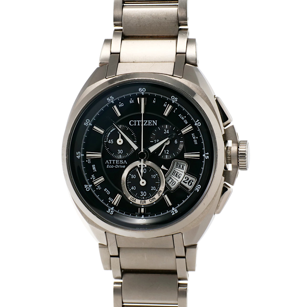 Citizen Attesa Black Dial Men's Watch H610-T015581, Titanium H610-T015581
