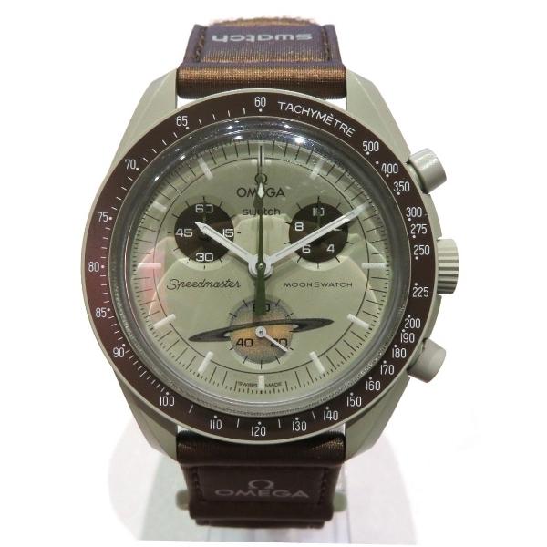 Omega Speedmaster Mission to Saturn Quartz Men's Wristwatch in Ceramic/Nylon Silver SO33T100