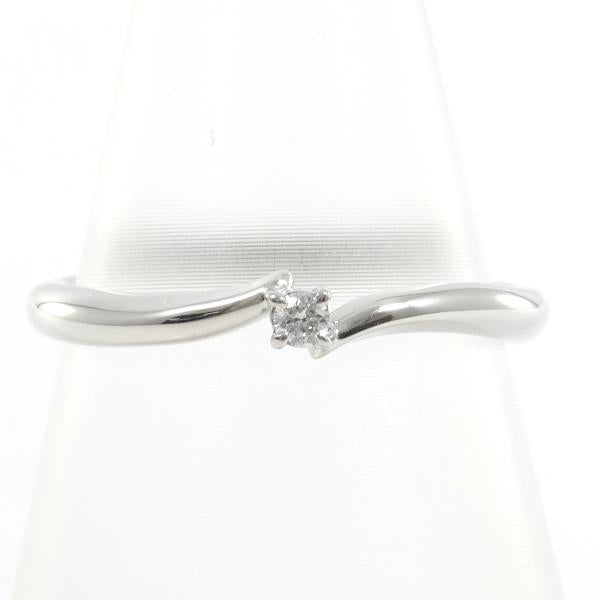 Canal 4℃ 1P Diamond Ring, Platinum PT900/Diamond, Diamond, Size 9, Silver, Women's, Canal 4℃ - Used