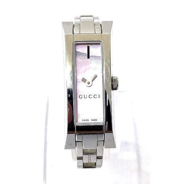 Gucci 110 Ladies Quartz Watch with Shell Face in Pink Stainless Steel, Pre-owned 110.0