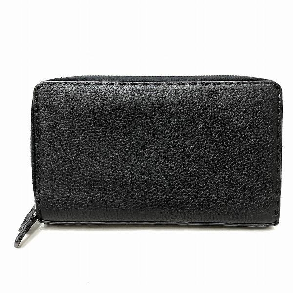 Fendi Selleria Leather Zip Around Wallet Leather Long Wallet 7M0192 in Good condition