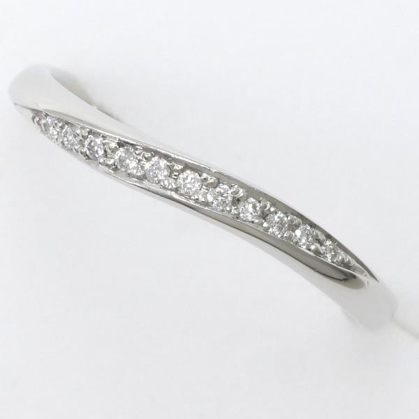 MAISON JEWELL Ladies' PT950 Silver Ring with Diamond & Blue Diamond, Size 11