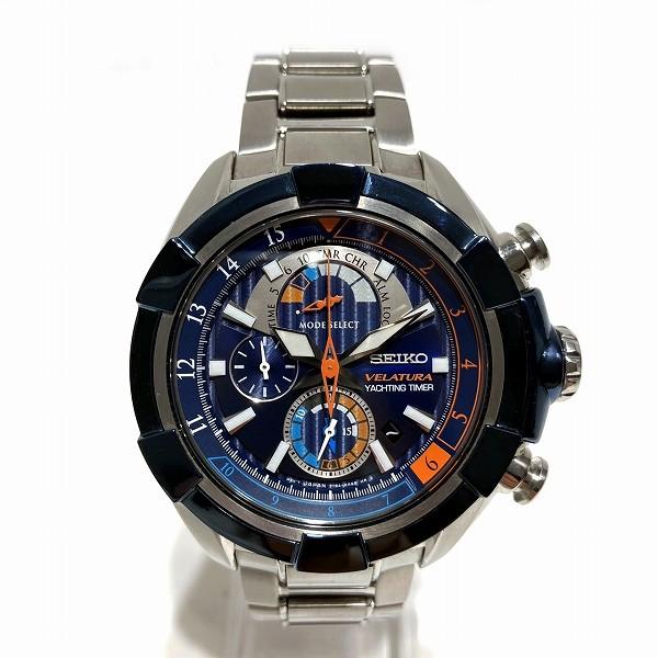 Seiko Velatura Yachting Timer 7T84-0AE0 Quartz Chronograph Men's Watch in Navy Stainless Steel - Preloved 7T84-0AE0