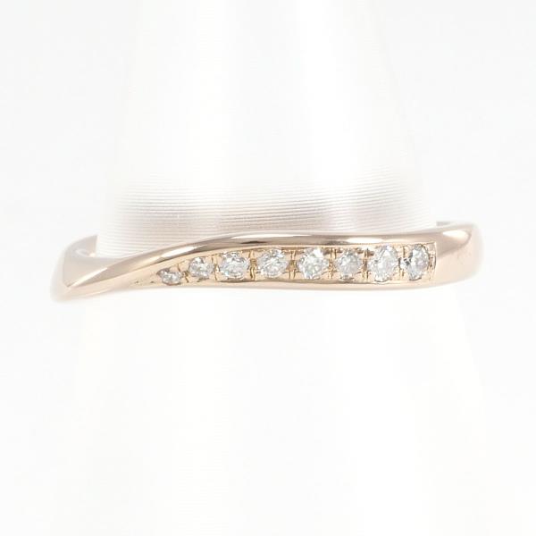 VANDOME AOYAMA K18 Pink Gold Ladies' Ring with Diamonds and Blue Diamonds, Size 7, Total Weight about 2.2g (Pre-owned)