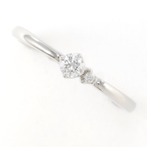 MAISON JEWELL Ladies' PT950 Silver Ring with 0.122ct Diamond & Blue Diamond, Size 14