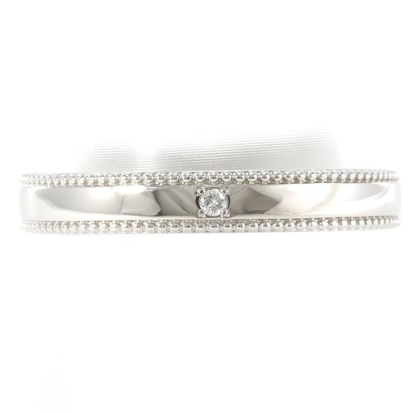 Maison Jewel PT900 Ring, Size 14, Diamond, Amethyst, Total Weight ~5.3g, in Pt900 Platinum - Women's Used Maison Jewel