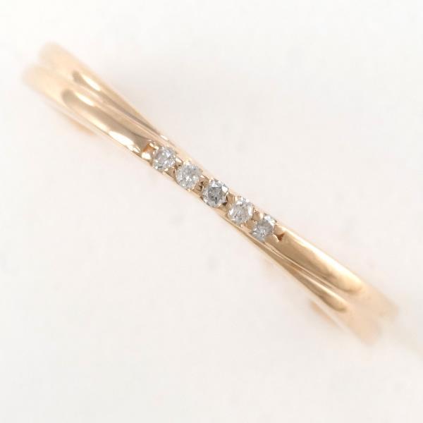 [LuxUness]  Canal 4°C Ladies K10 Pink Gold Five-Diamond Ring, Size 9, Gold in Excellent condition