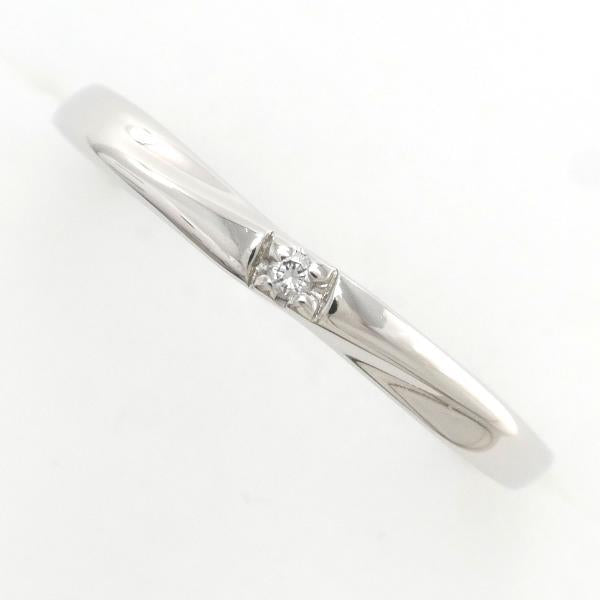 4°C Ladies' Ring, Platinum PT950 with Diamond, Size 8, Silver