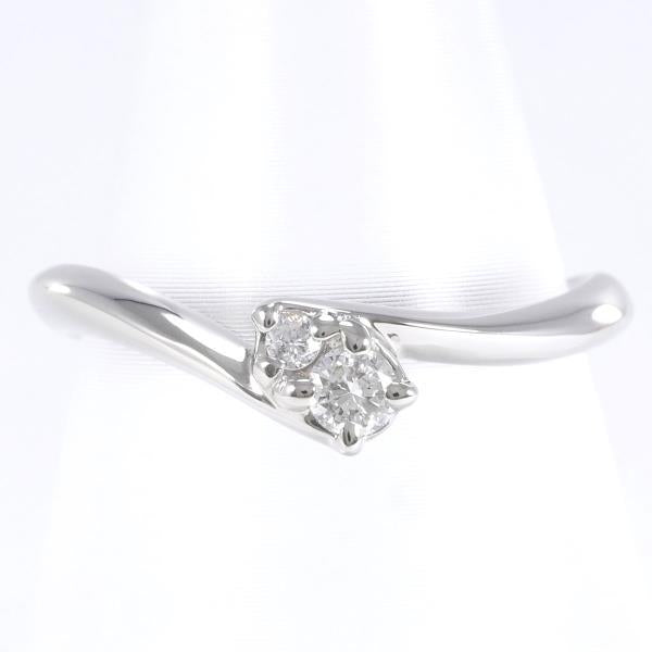 4°C Ladies' Designer Ring with 2P Diamond, Platinum PT950, Size 8, Silver