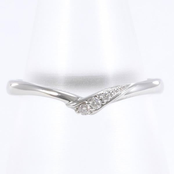 Estelle PT900 Diamond Ring, Size 8, Total Weight Approx. 2.0g, Silver Feature for Women - Used