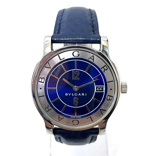 Bvlgari Solotempo ST35S Quartz Watch, Blue Men's Edition in Stainless Steel ST35S