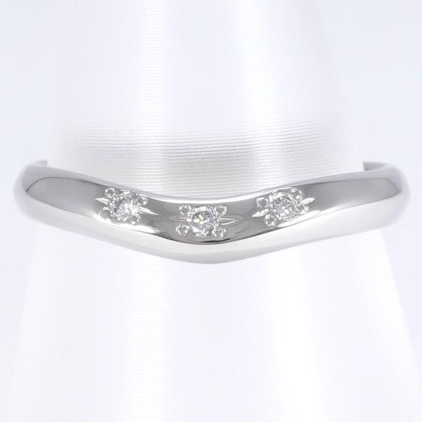 Ginza Tanaka PT900 Platinum Diamond Ring, Size 6, Diamond .03ct, Total Weight Approx. 2.4g, Ginza Tanaka Women's Silver Ring (Pre-owned)