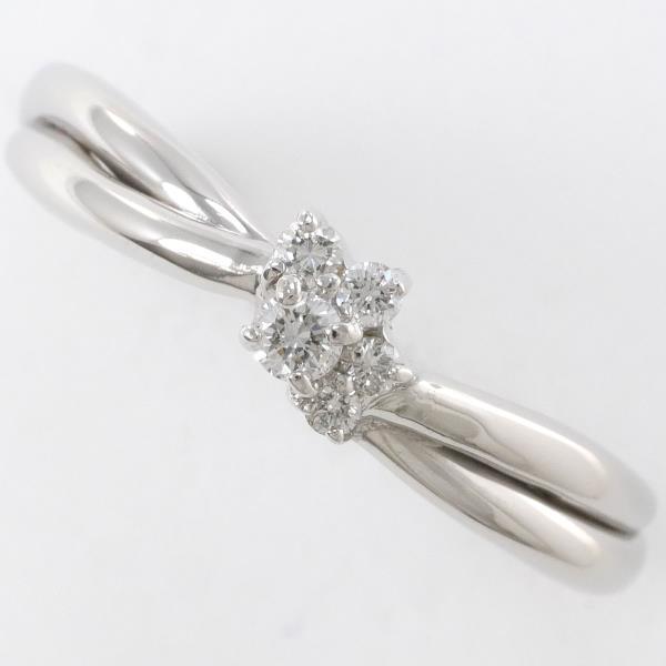 Star Jewelry Platinum PT900 Ladies' Ring with 0.10ct Diamond, Size 8, Total Weight Approx. 4.2g