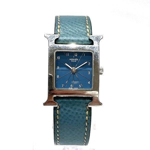 Hermes Blue Ladies Quartz Watch Model HH1.210, Stainless Steel/Leather Strap HH1.210
