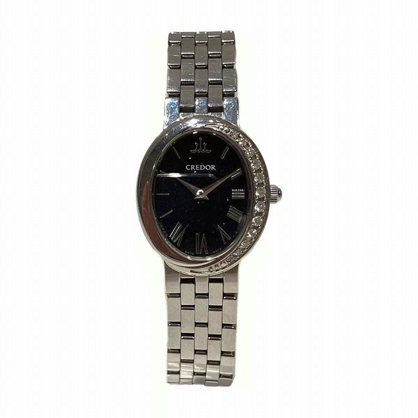 Seiko Credor 40th Anniversary Women's Silver Watch SS/Diamond Bezel, Seiko [Pre-loved] 5A70-0BP0