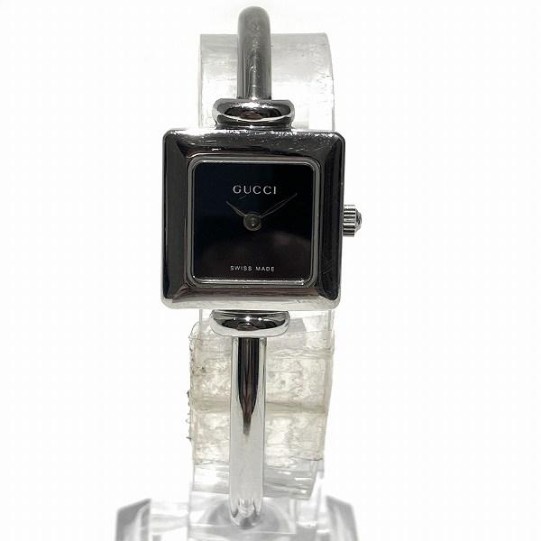 Gucci Quartz Black Dial Women's Wristwatch 1900L in Silver Stainless Steel - Preowned 1900L